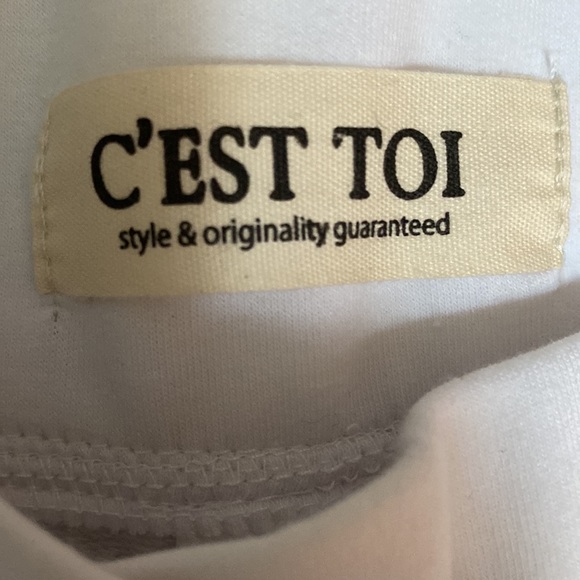 C”est Toi White workout pants. Medium. NWOT - Picture 7 of 9